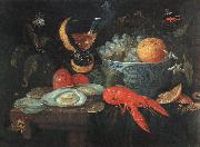 KESSEL, Jan van, Still Life with Fruit and Shellfish szh